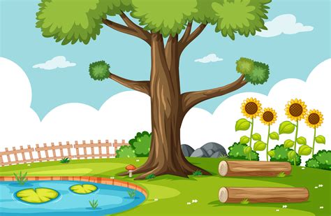 Nature park scene with swamp 1268807 Vector Art at Vecteezy