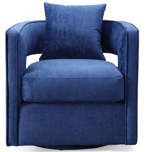 Salvator Velvet Swivel Chair, Royal Blue - Accent Chairs - Living Room ...