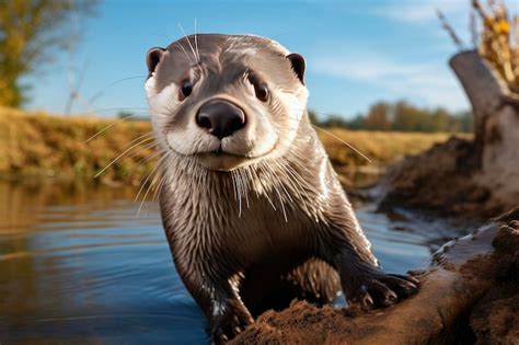 Premium AI Image | Otter in the water