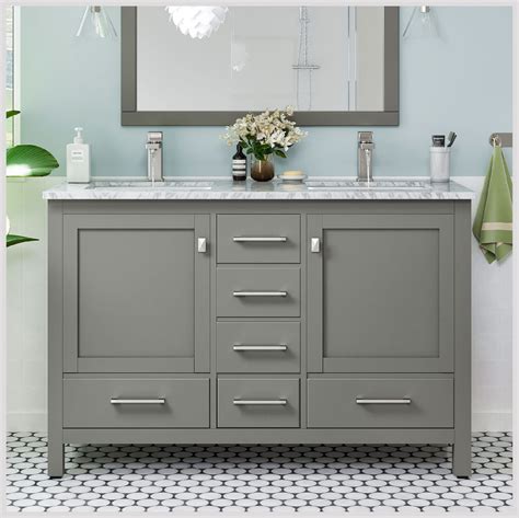 Buy Eviva London Gray 48 Vanity with Sink and countertop w/Carrara Marble - Modern Vanity ...