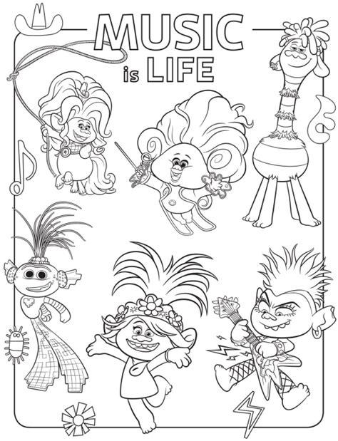 Free Printable Trolls World Tour Party Pack With Activity & Coloring Pages | Ausmalbilder ...