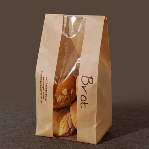 Brown Kraft Food Packaging Paper Bags with Window