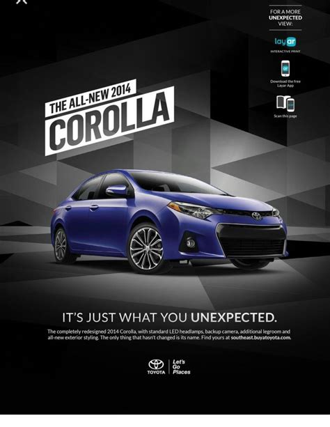 2014 Toyota Corolla | Car advertising design, Car print ads, Car ...