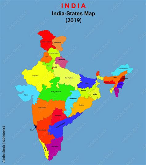 India All States Map - Gretna Hildegaard