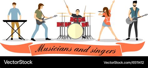 Musicians and singers set rock band Royalty Free Vector