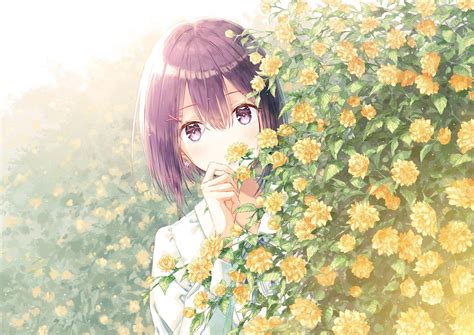 Anime Girl Flowers Wallpapers - Top Free Anime Girl Flowers Backgrounds ...