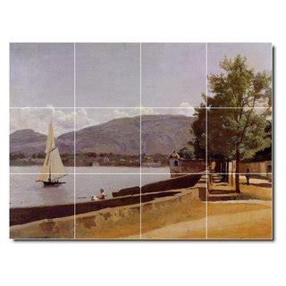 Jean Corot Landscapes Painting Ceramic Tile Mural #318, 17" Wide x 12.75" High - Contemporary ...