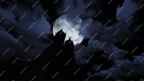 Premium Photo | Halloween type of a full moon cloudy sky.