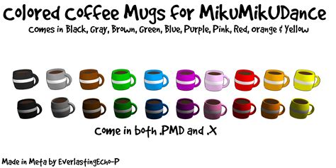 MMD Props - Colored Coffee Mugs by PoTatterTot on DeviantArt