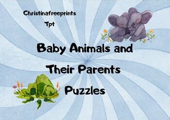 FREEBIE Baby Animals and Their Parents Puzzles by Christinafreeprints