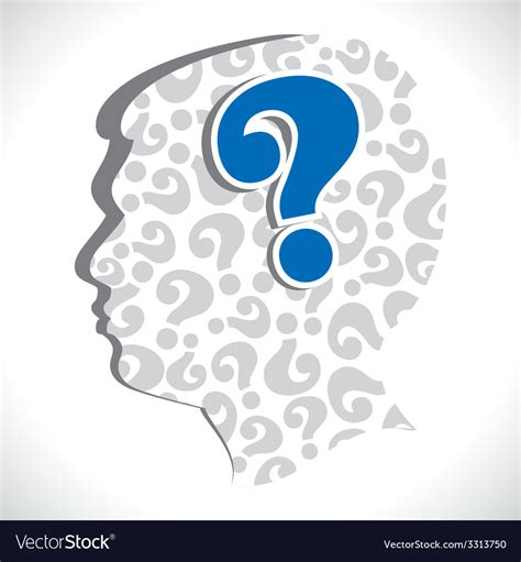 Big question mark in head Royalty Free Vector Image