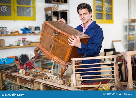 Restorer of Furniture in Workroom Stock Photo - Image of professional, posing: 93377620