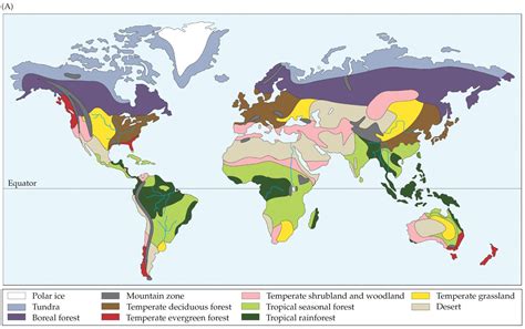 Solved Refer to the map. The map shows locations of biomes | Chegg.com