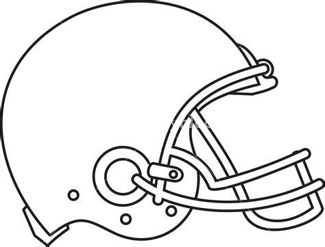 American Football Helmet Line Drawing Royalty-Free Stock Image ...