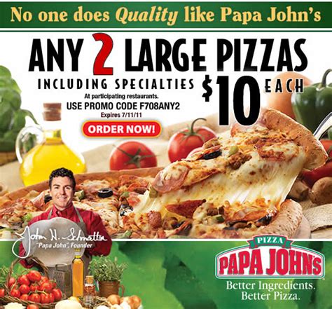 Fun Cheap or Free Coupons & Deals: Papa Johns coupon, 2 pizzas just $10 ...