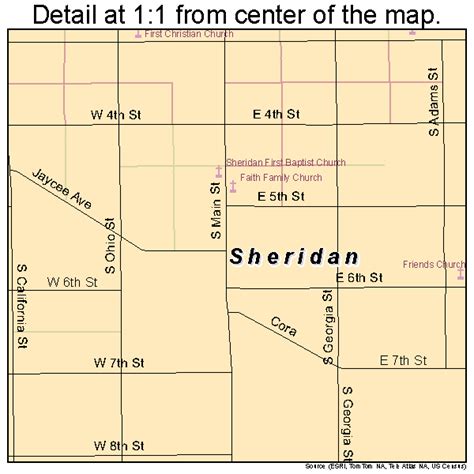 Sheridan Indiana Street Map 1869354