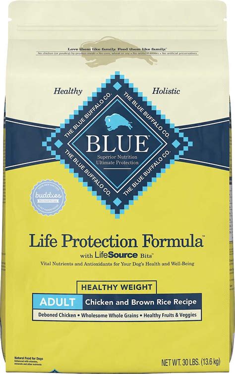 BLUE BUFFALO Life Protection Formula Healthy Weight Adult Chicken & Brown Rice Recipe Dry Dog ...