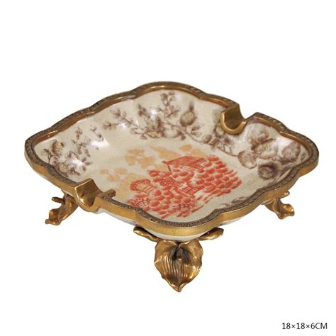 cigar ashtray European style enamel ceramic hand painted ashtray CE 4311-in Ashtrays from Home ...