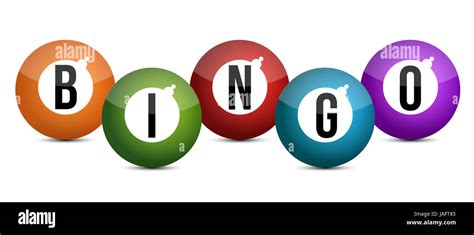 brightly coloured bingo balls illustration design Stock Photo - Alamy