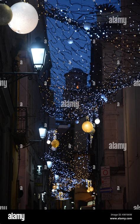 CHRISTMAS LIGHTS IN SALERNO, SOUTH ITALY Stock Photo - Alamy