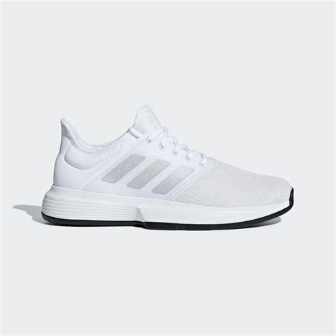 Adidas Mens GameCourt Tennis Shoes - White - Tennisnuts.com