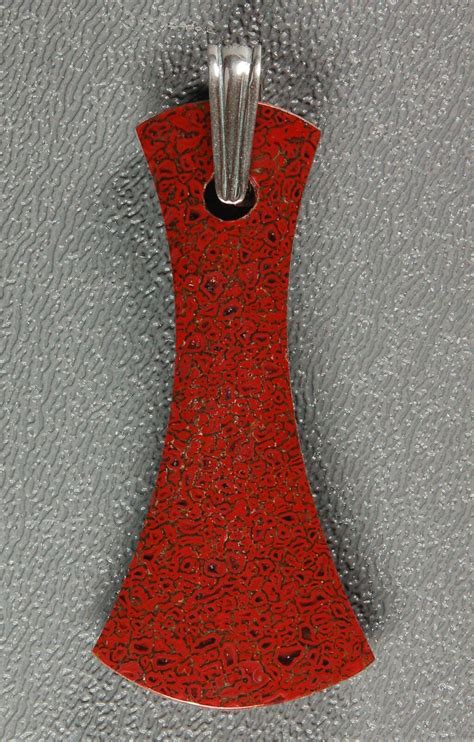 Gorgeous, Red Dinosaur Bone (Gembone) Axe Pendant (#84741) For Sale - FossilEra.com