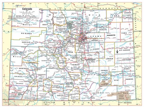 Colorado State Wall Map Large Print Poster | Etsy