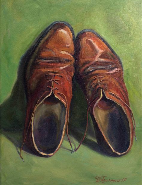 Old Shoes Oil Painting Original Canvas Art, Modern Still Life, Realistic Wall Art by AgureevaArt ...