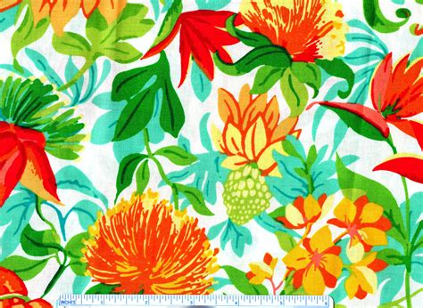 Cotton Quilt Fabric Paradise Grove Large Tropical Floral Multi - AUNTIE CHRIS QUILT FABRIC. COM