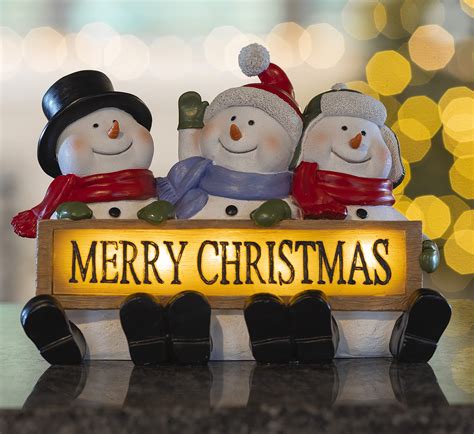 VP Home Snowman Trio LED Merry Christmas Sign - Walmart.com