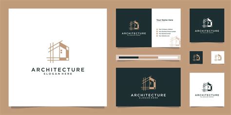 architectural logo design and business card templates. abstract structure of real estate ...