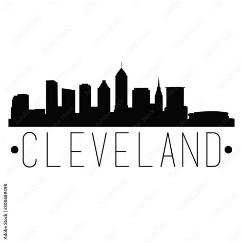 Cleveland Ohio Skyline. Silhouette City Design Vector Famous Monuments ...