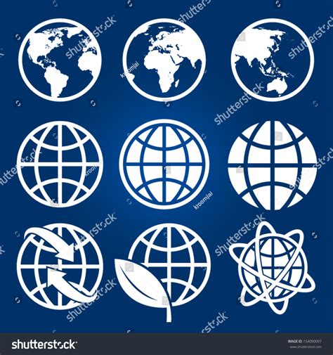 World Vector Icons Set Stock Vector (Royalty Free) 154090097