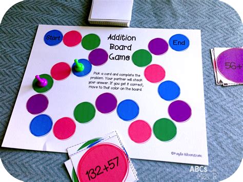 Addition Board Game that includes differentiated cards for regrouping or no regrouping - great ...