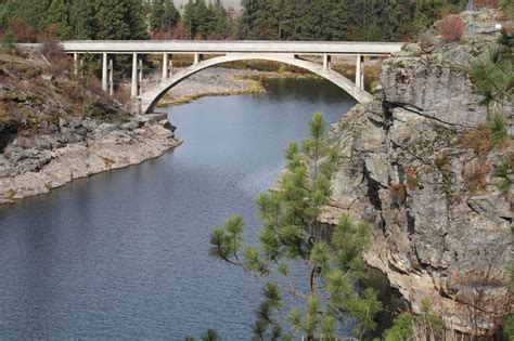 Post Falls, ID : This Is the Old Bridge In Falls Park Looking toward the I90 photo, picture ...