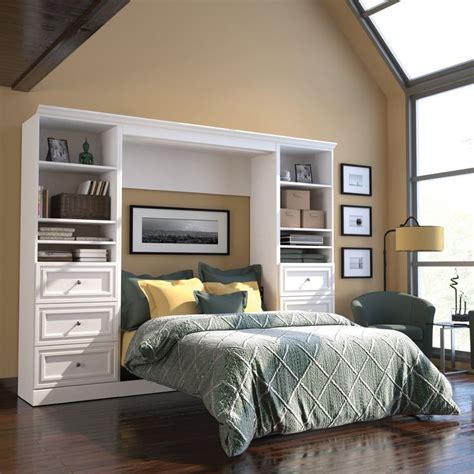 Bestar Versatile Murphy Wall Bed with 3-Drawer and 3-Shelf Attached ...