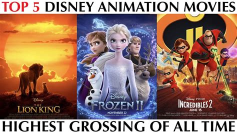 Top 5 Disney Animation Movies of All Time | Box Office | Highest ...