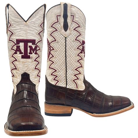 Men's Texas A&M University Mocha Alligator Boots