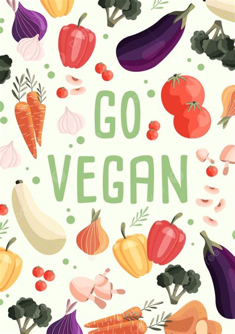 Gambar Pergi Templat Poster Vertikal Vegan Dengan Koleksi Sayuran Organik Segar Templat untuk ...