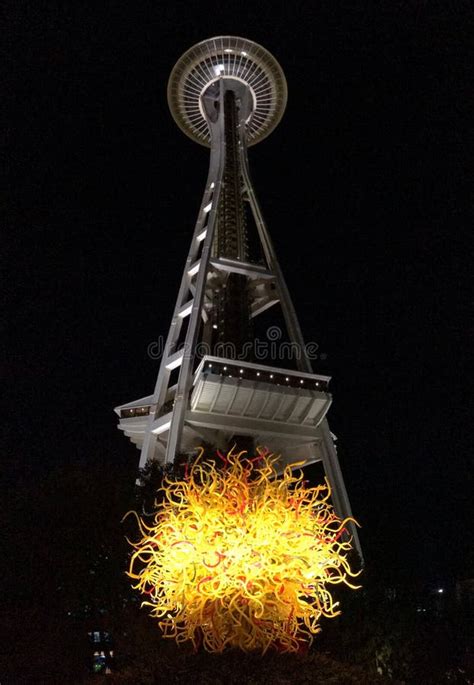 Space Needle Via Chihuly Garden Stock Image - Image of feet, many ...