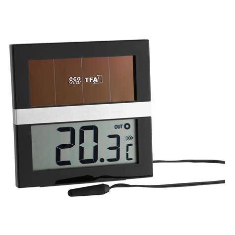 Digital solar indoor-outdoor thermometer ECO SOLAR | TFA Dostmann