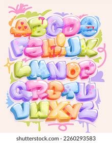 Catroon Soft Letters Font Colorful Set Stock Vector (Royalty Free) 2260293583 | Shutterstock