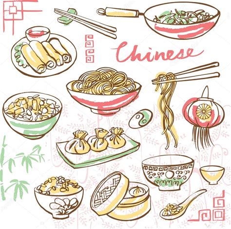 Chinese food icons — Stock Vector © OMW #64252233