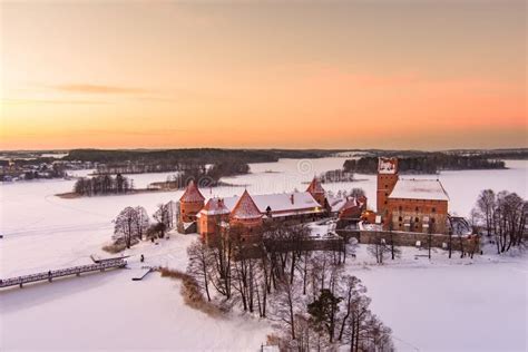 Beautiful Aerial View of Trakai Island Castle, Located in Trakai ...