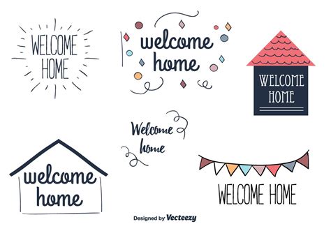 Welcome Home Vector Labels 107065 Vector Art at Vecteezy