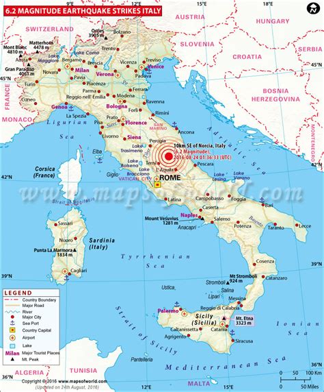 Italy Earthquake Map ~ AFP CV