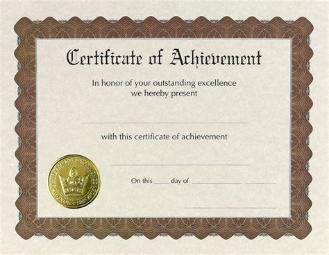 Great Papers! Certificate of Achievement, Pre-Printed, Gold Foil, Embossed, 8.5" x 11", 6 Count ...