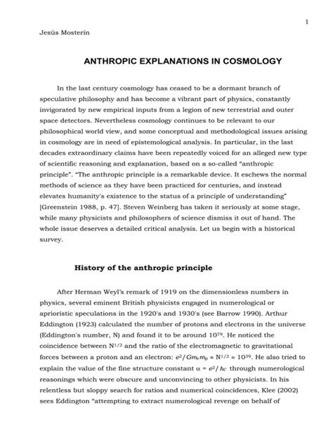 ANTHROPIC EXPLANATIONS IN COSMOLOGY