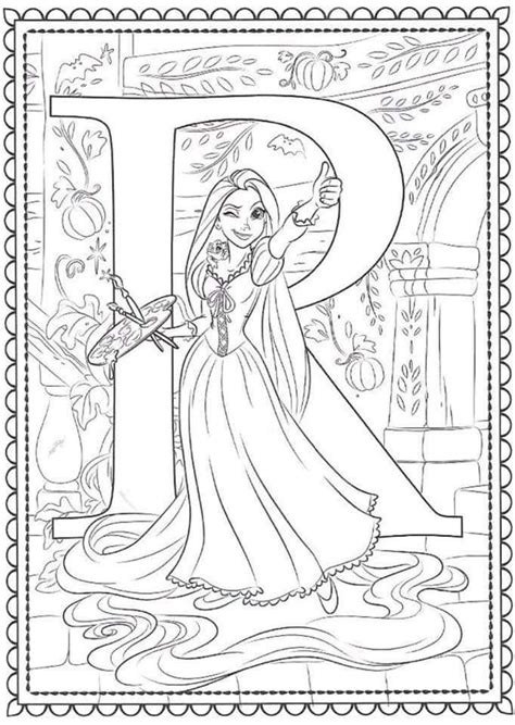 Printable Disney Princess Alphabet Coloring Pages