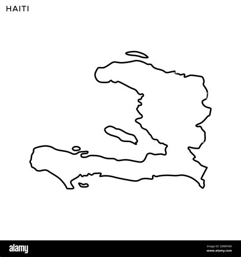 Line map of Haiti vector stock illustration design template. Editable stroke. Vector eps 10 ...